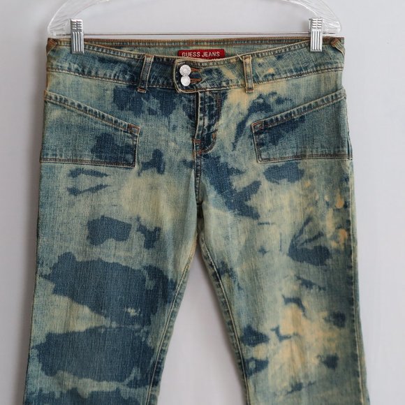 Guess Jeans Blue Acid Wash Tie Dye Size 32 Dyed - Picture 9 of 15